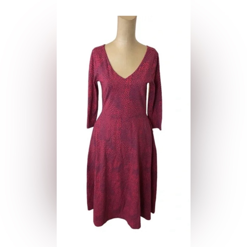 Pact Organic Red Graphic Spotted Print Dress Size XL NWT